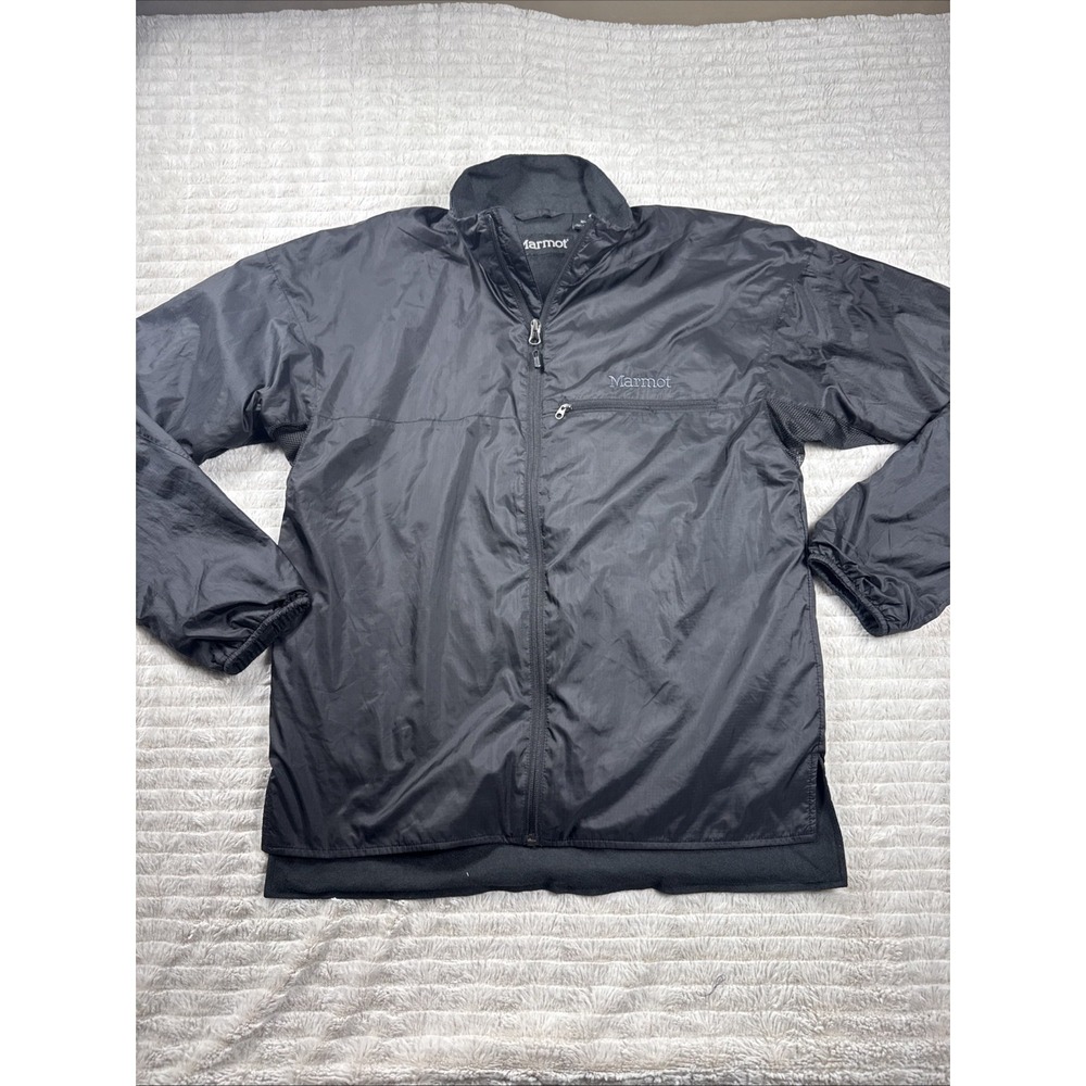 Marmot Black Lightweight Full Zip Jacket Men's Size Med Outdoor Vented EXCELLENT